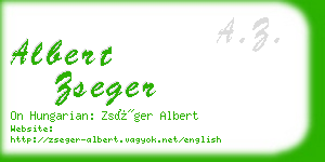 albert zseger business card